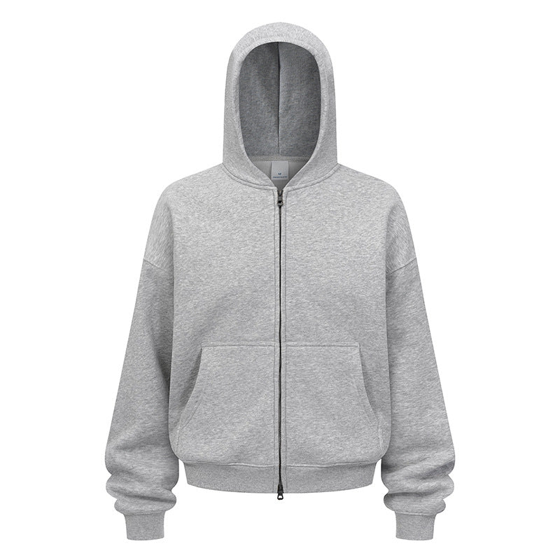 Damen entspannte Kapuzenjacke aus weichem Sweatmaterial mit praktischen Seitentaschen Heidi-Mode