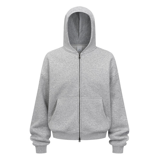 Damen entspannte Kapuzenjacke aus weichem Sweatmaterial mit praktischen Seitentaschen Heidi-Mode