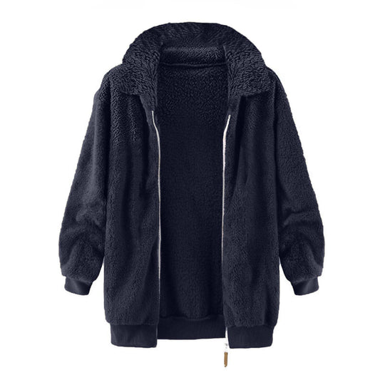 Damen Fleece-Jacke im Oversized-Stil Heidi-Mode