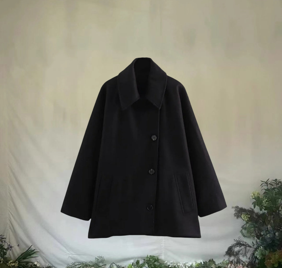 Damen Oversized Wollmantel mit modernem Schnitt und praktischen Taschen Heidi-Mode