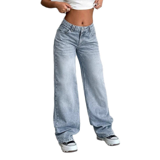 Damen Weite Jeanshose im Vintage-Stil Heidi-Mode
