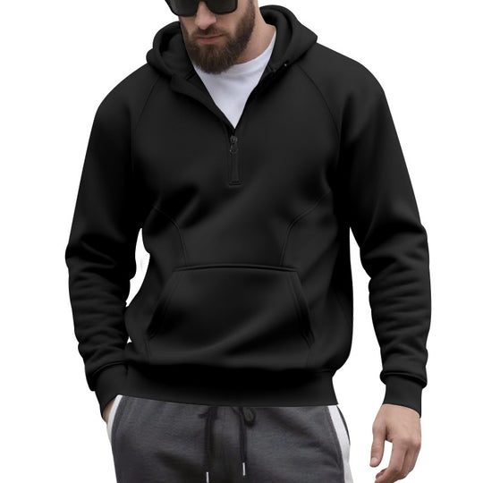 Herren Kapuzensweater mit Reißverschluss und praktischer Kängurutasche Heidi-Mode