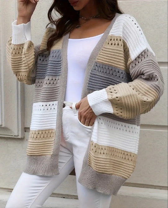 Damen modische Strickjacke mit einzigartigem Muster und lässigem Schnitt Heidi-Mode