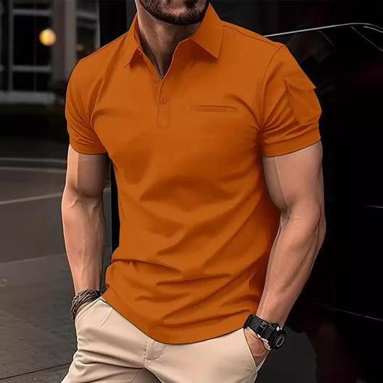 Herren Polohemd mit praktischem Reißverschluss und Brusttasche Heidi-Mode