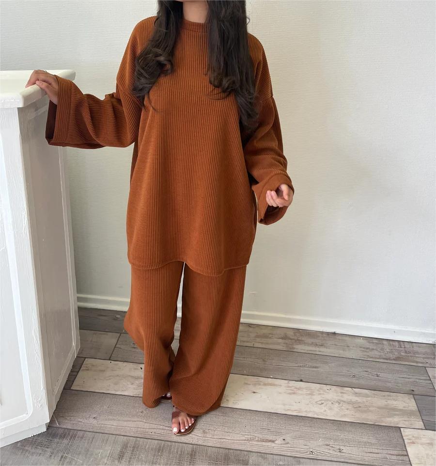 Damen Bequemes und stylisches Lounge-Set aus Rippstrick Heidi-Mode