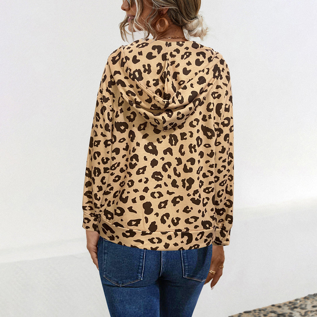 Damen Kapuzenpullover mit exklusivem Tiermuster und bequemer Passform Heidi-Mode