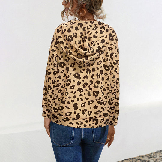 Damen Kapuzenpullover mit exklusivem Tiermuster und bequemer Passform Heidi-Mode