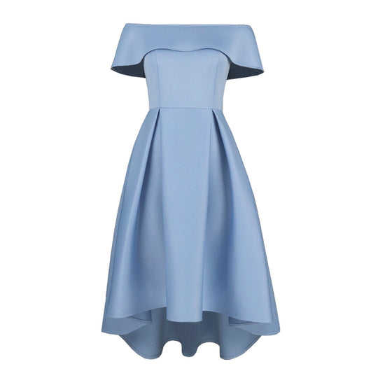 Damen Cocktailkleid mit schickem Off-Shoulder Design und asymmetrischem Saum Heidi-Mode