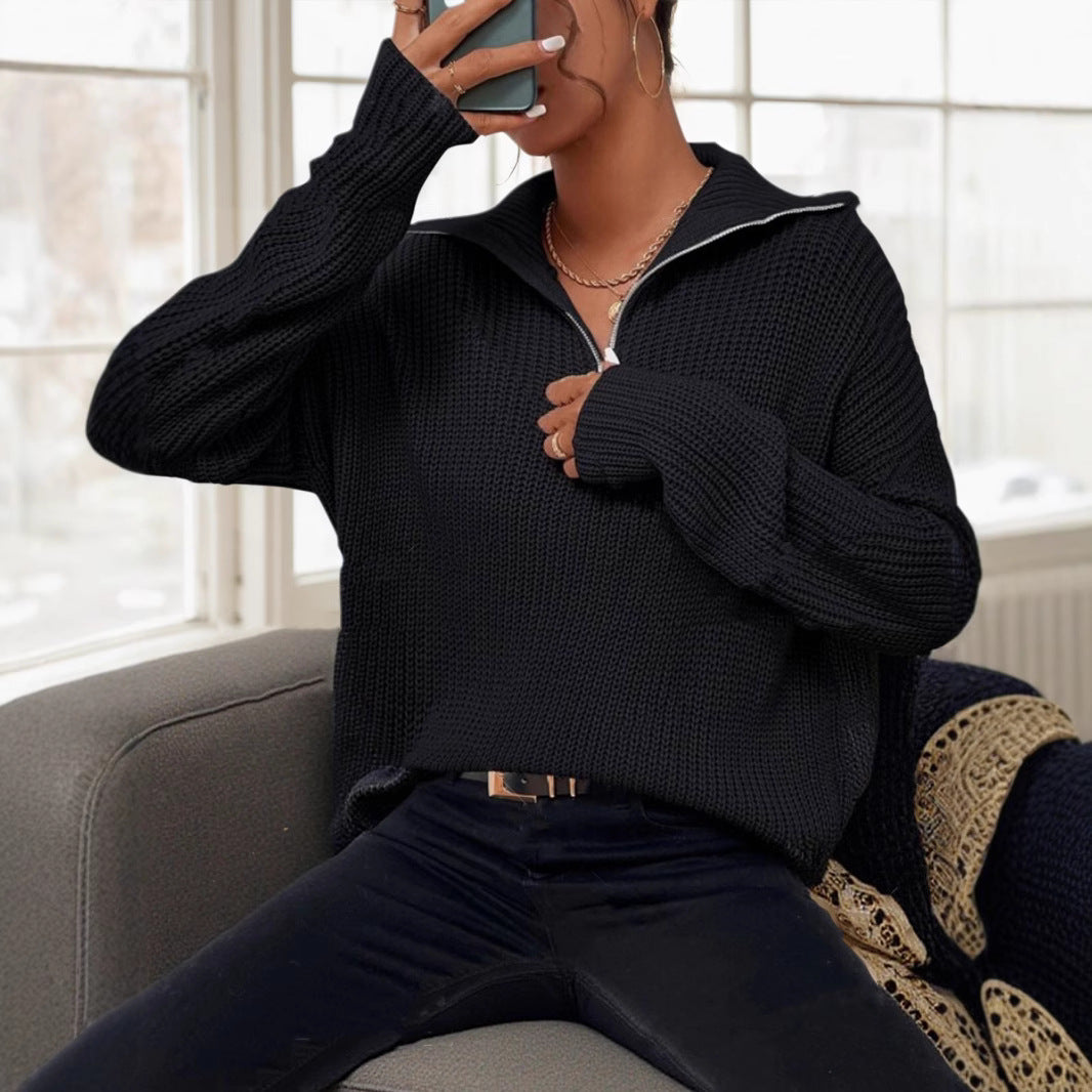 Damen lockerer Strickpullover Heidi-Mode