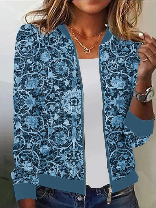 Damen Blousonjacke mit floralem Muster Heidi-Mode