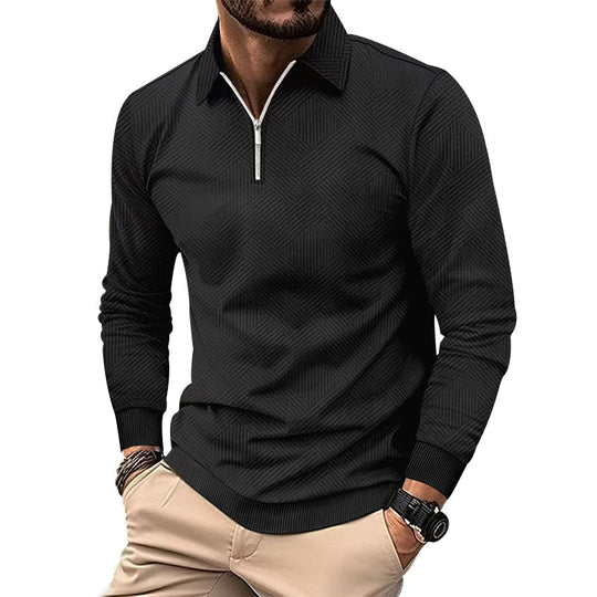 Herren hochwertiger Strickpullover mit Stehkragen und modischem Reißverschluss Heidi-Mode