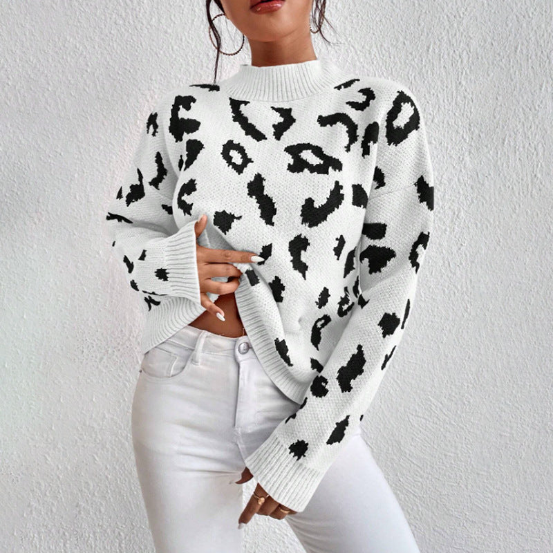 Damen modischer Pullover mit auffälligem Tiermuster und bequemer Passform Heidi-Mode
