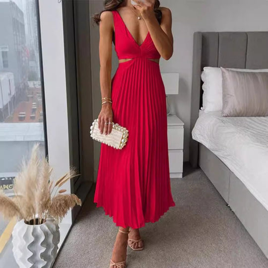 Damen Elegant gefaltetes Abendkleid Heidi-Mode