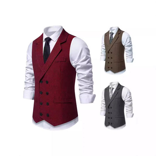 Herren Elegante Anzugweste mit klassischem Hahnentrittmuster und modernem Schnitt Heidi-Mode