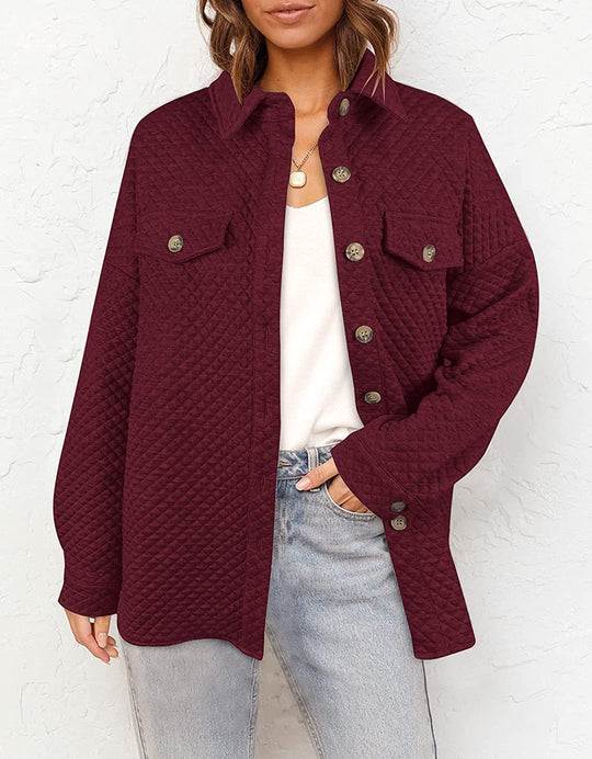 Damen lässige Steppjacke mit aufgesetzten Taschen Heidi-Mode