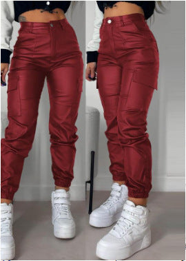 Damen Cargo-Hose mit elastischem Bund und praktischen seitlichen Taschen Heidi-Mode