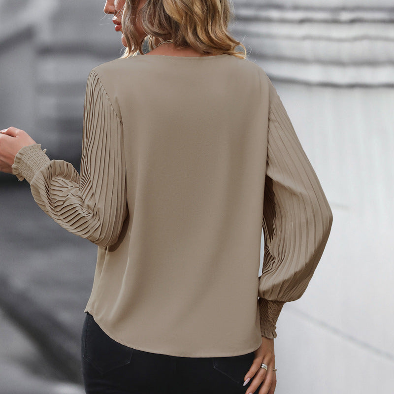 Damen Elegantes Blusenshirt mit Plisseé-Ärmeln Heidi-Mode
