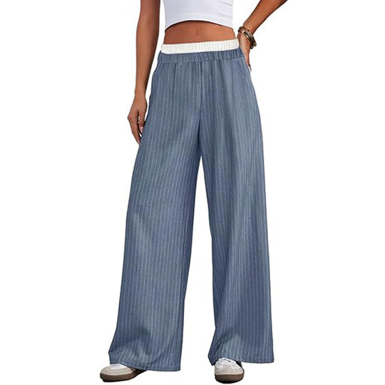 Damen weiche und elegante Streifenhose Heidi-Mode