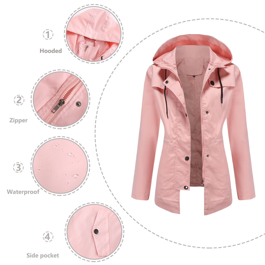 Damen wetterfeste Freizeitjacke mit verstellbarer Kapuze Heidi-Mode