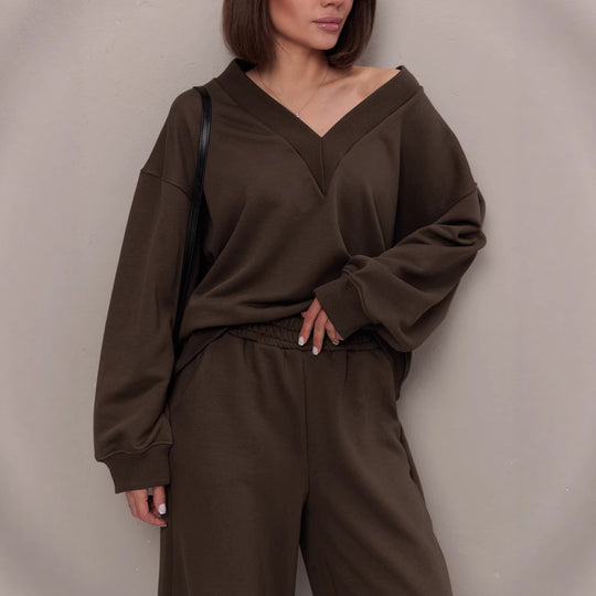 Damen lässiges Sweatshirt- und Jogginghose-Set Heidi-Mode