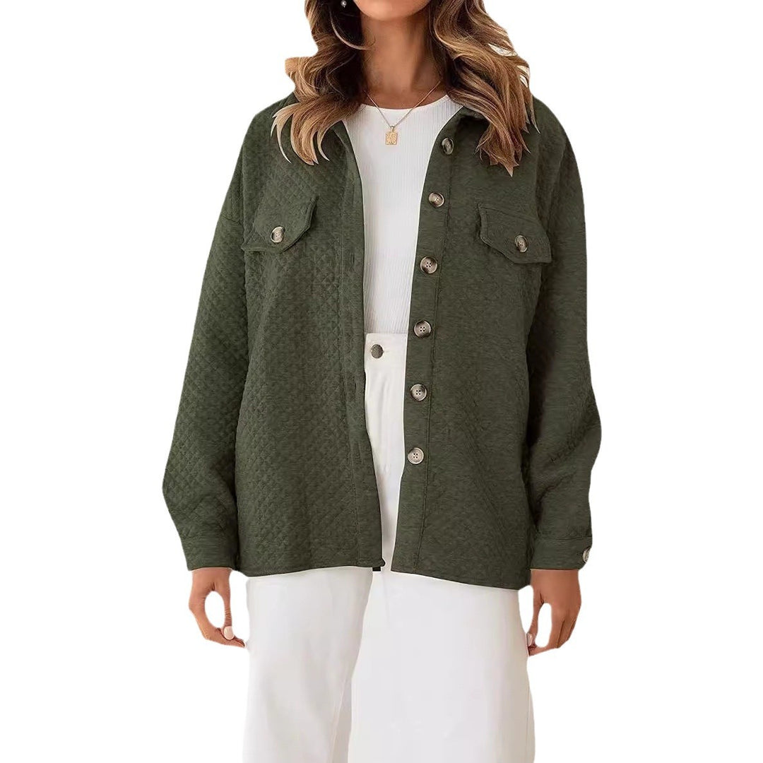 Damen lässige Steppjacke mit aufgesetzten Taschen Heidi-Mode