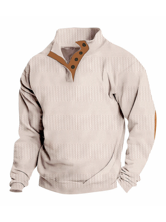 Herren Pullover mit modernem hochgeschlossenem Kragen und strukturiertem Design Heidi-Mode