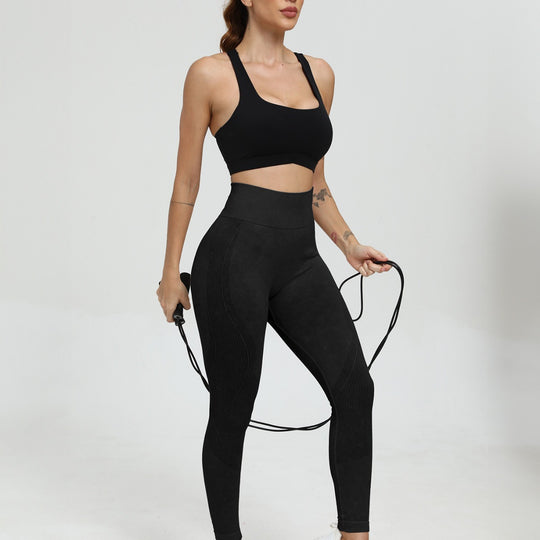 Damen Hochwertige Sportleggings mit hohem Bund Heidi-Mode