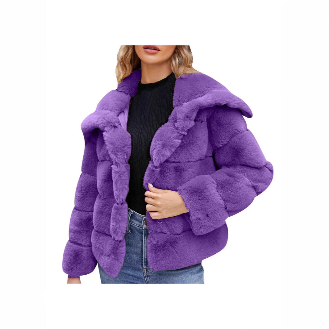 Damen Trendige Puffjacke mit weich gefüttertem Kunstfell Heidi-Mode