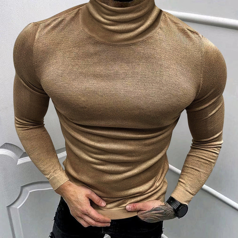 Herren eleganter Rollkragenpullover aus hochwertigem Baumwollmix Heidi-Mode