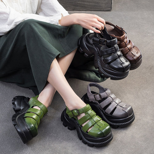 Damen Chunky Sandalen mit stabiler Gummisohle und verstellbarem Riemendesign Heidi-Mode