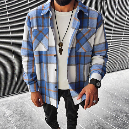 Herren Karierte Flanell Hemdjacke Heidi-Mode