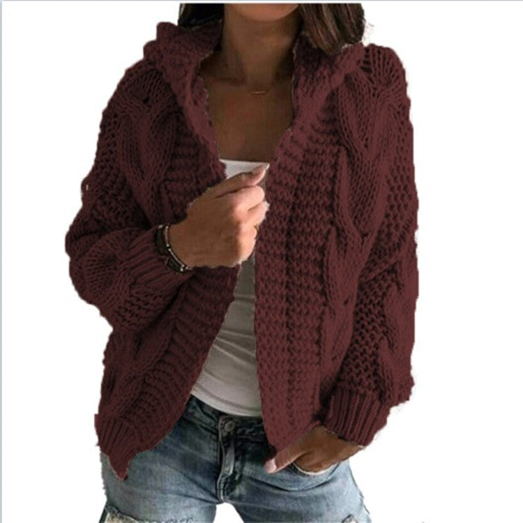 Damen Strickjacke mit voluminösem Zopfmuster und lässigem Schnitt Heidi-Mode