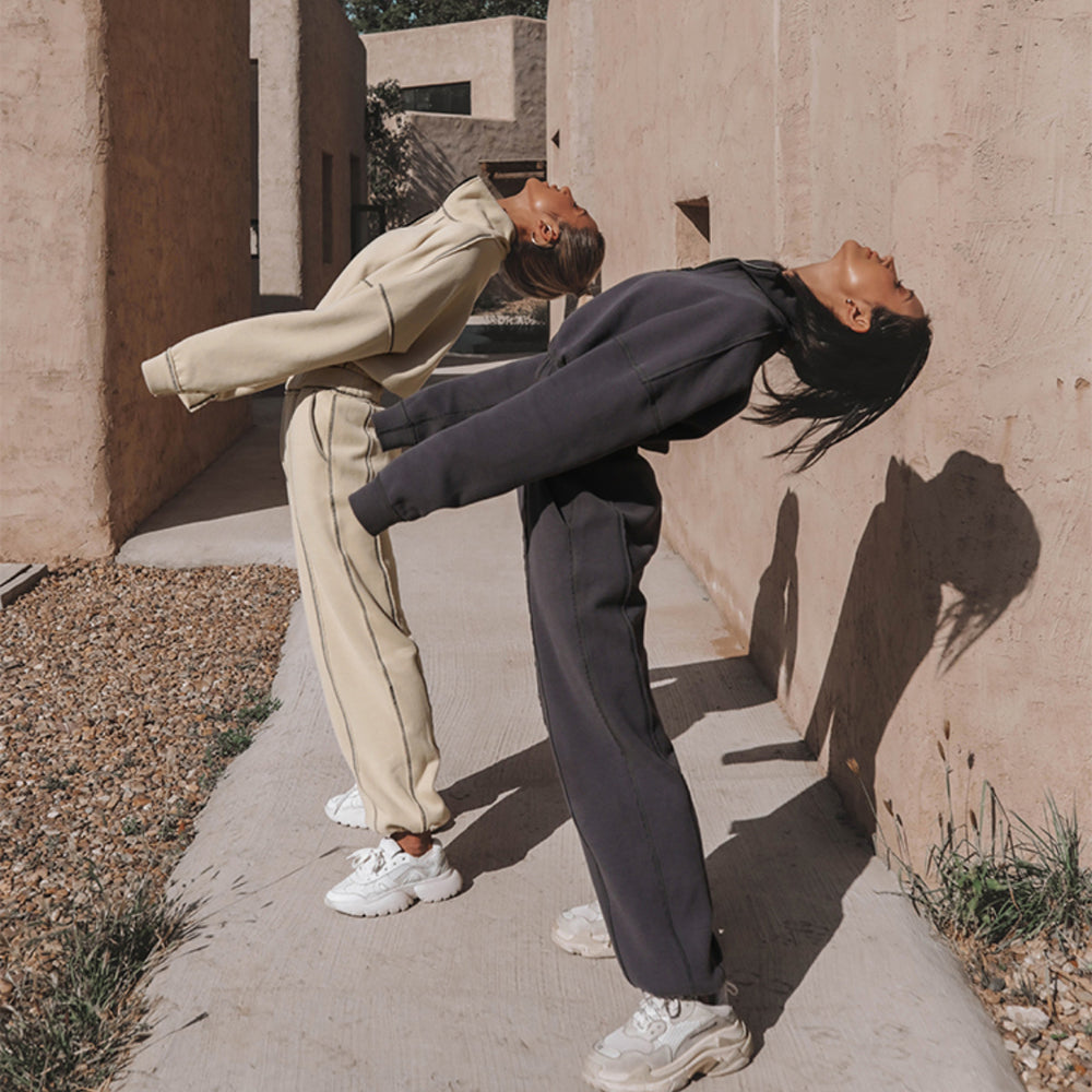 Damen cropped Sweatshirt mit Reißverschluss Heidi-Mode