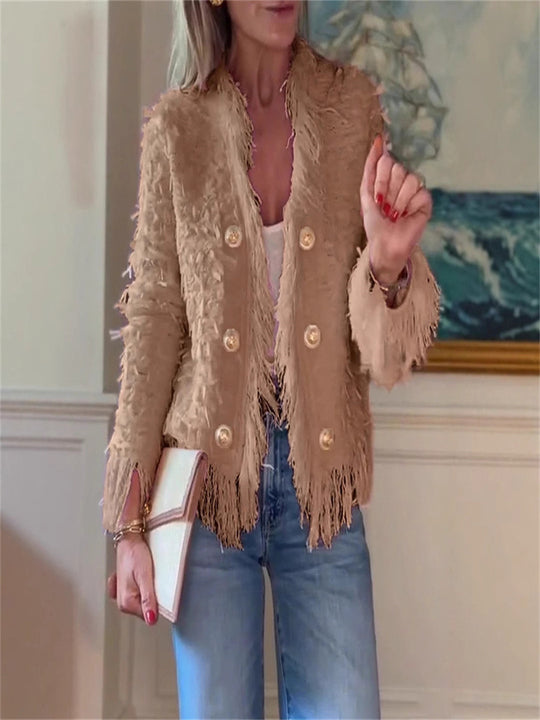 Damen modische Fransenjacke Heidi-Mode