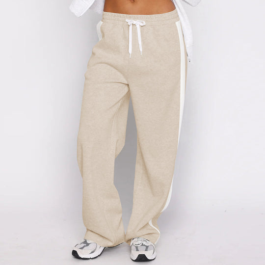 Damen sportliche Freizeithose mit elastischem Bund und seitlichen Kontraststreifen Heidi-Mode