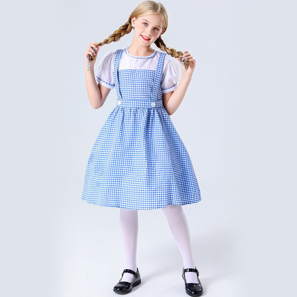 Damen Trachtenkleid mit romantischen Karomustern und schicken Knopfdetails Heidi
