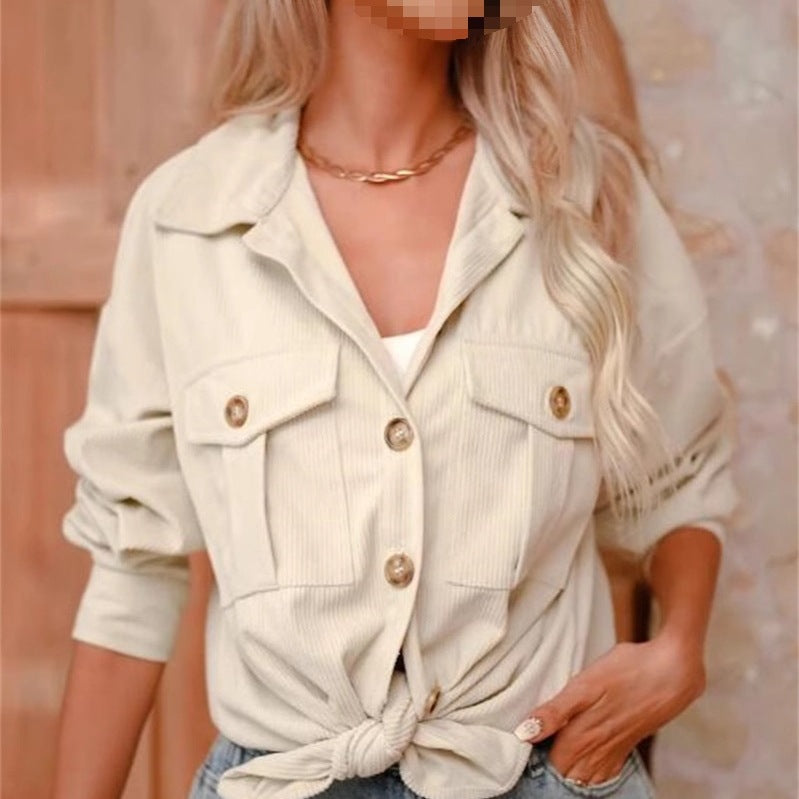 Damen Utility-Jacke mit detailreicher Knopf- und Taschenverarbeitung Heidi-Mode