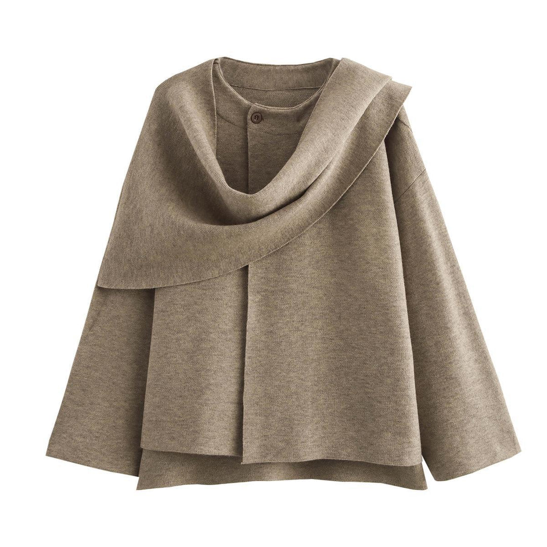 Damen modischer Umhangpullover aus weichem Material Heidi-Mode