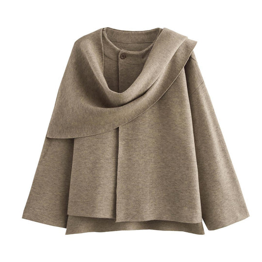 Damen modischer Umhangpullover aus weichem Material Heidi-Mode