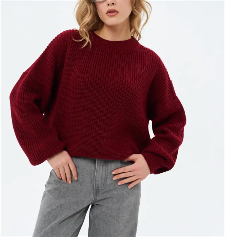 Damen lässiger Strickpullover Heidi-Mode