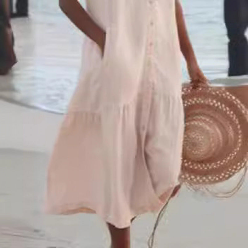 Damen Sommerliches Leinenkleid Heidi-Mode