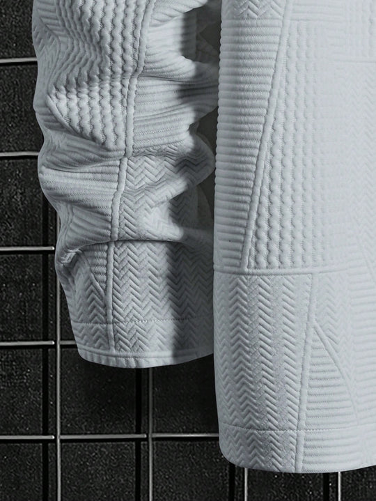 Herren gestepptes Überhemd mit strukturierter Oberfläche Heidi-Mode