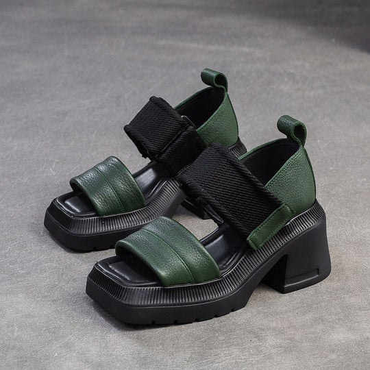 Damen Plateausandalen mit elastischen Riemen und rutschfester Sohle Heidi-Mode