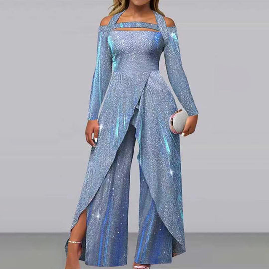 Damen Glamouröses Funktionsjumpsuit mit schimmerndem Effekt und elegantem Design Heidi-Mode