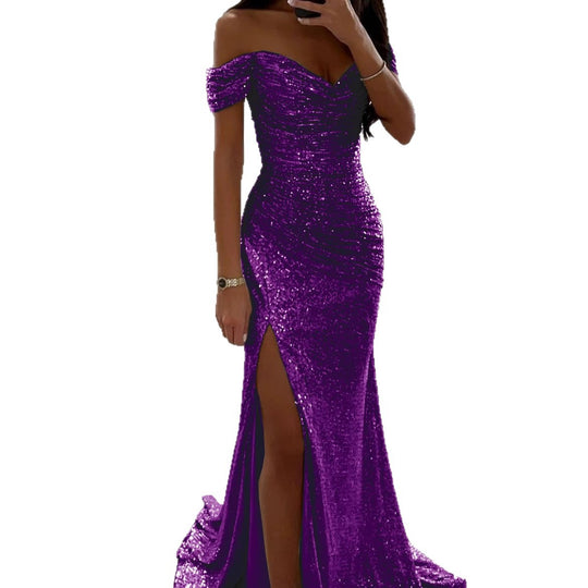 Damen Abendkleid mit schimmernden Pailletten Heidi-Mode
