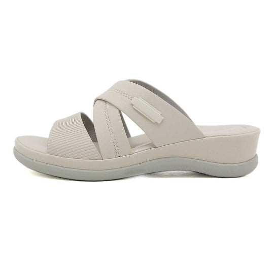 Damen Komfortable Pantolette mit ergonomischem Fußbett und flexibler Sohle Heidi-Mode