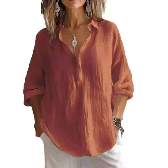 Damen Leichte Leinenbluse Heidi-Mode