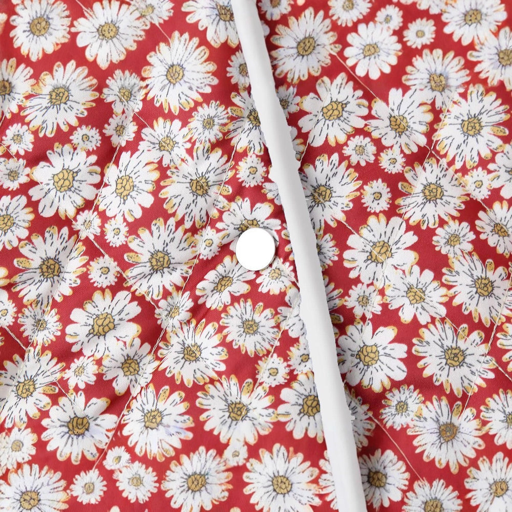 Damen Blütenmuster Jacke mit praktischen Taschen und elegantem Kragen Heidi-Mode