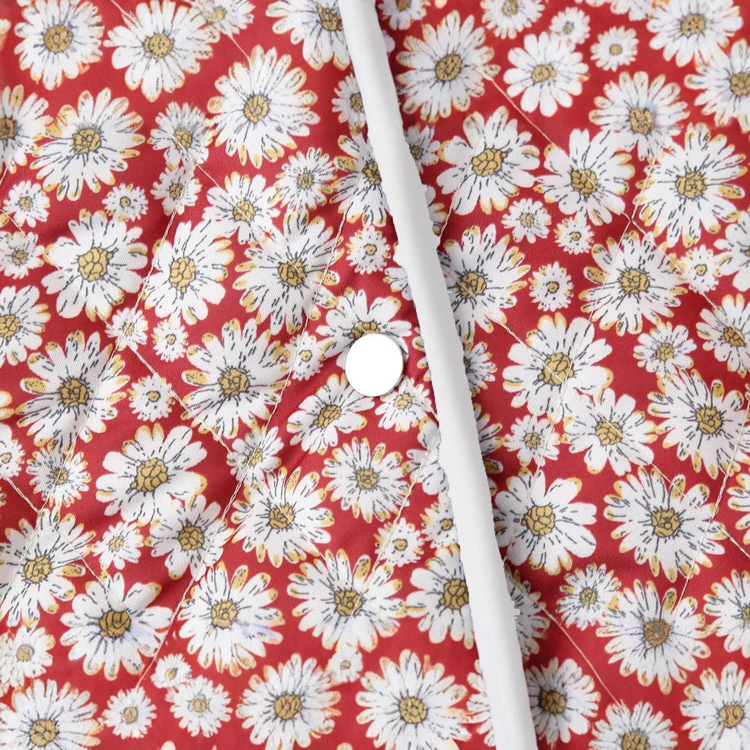 Damen Blütenmuster Jacke mit praktischen Taschen und elegantem Kragen Heidi-Mode