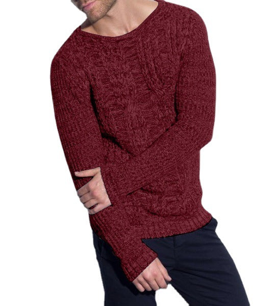 Herren Grobstrickpullover mit strukturierter Oberfläche und modernem V-Ausschnitt Heidi-Mode